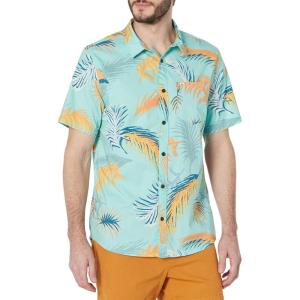 imageQuiksilver Mens Tropical Glitch Button Up Woven ShirtAngel Blue Tropical Glitch