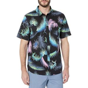 imageQuiksilver Mens Tropical Glitch Button Up Woven ShirtBlack Tropical Glitch