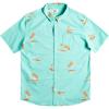 imageQuiksilver Mens Strange Daze Button Up Woven ShirtIsland Time StretchCaptains Blue