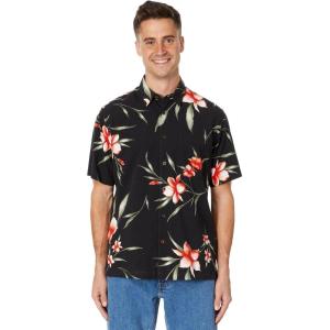 imageQuiksilver Mens Night Bloomer Button Up Woven TopBlack Night Bloomer 234