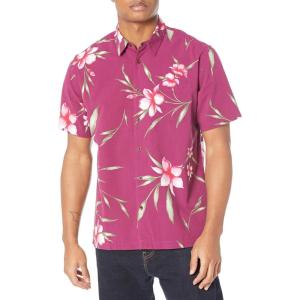 imageQuiksilver Mens Night Bloomer Button Up Woven TopMagenta Night Bloomer 234