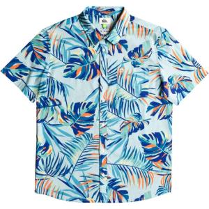 imageQuiksilver Mens Strange Daze Button Up Woven ShirtIced Aqua Wild Time