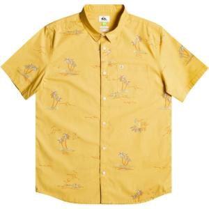 imageQuiksilver Mens Strange Daze Button Up Woven ShirtIsland Time StretchOchre