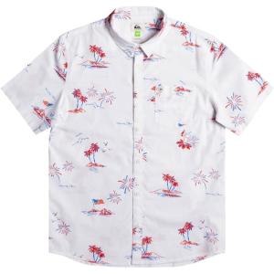 imageQuiksilver Mens Strange Daze Button Up Woven ShirtIsland Time StretchSnow White
