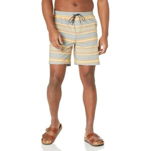 imageQuiksilver Mens Taxer Print Amphibian 18 Hybrid ShortPlaza Taupe Surf Days Stripe