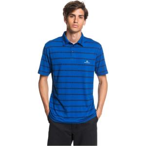 imageQuiksilver Waterman Mens Free CAST Polo Knit Classic Blue Reelback Striper S