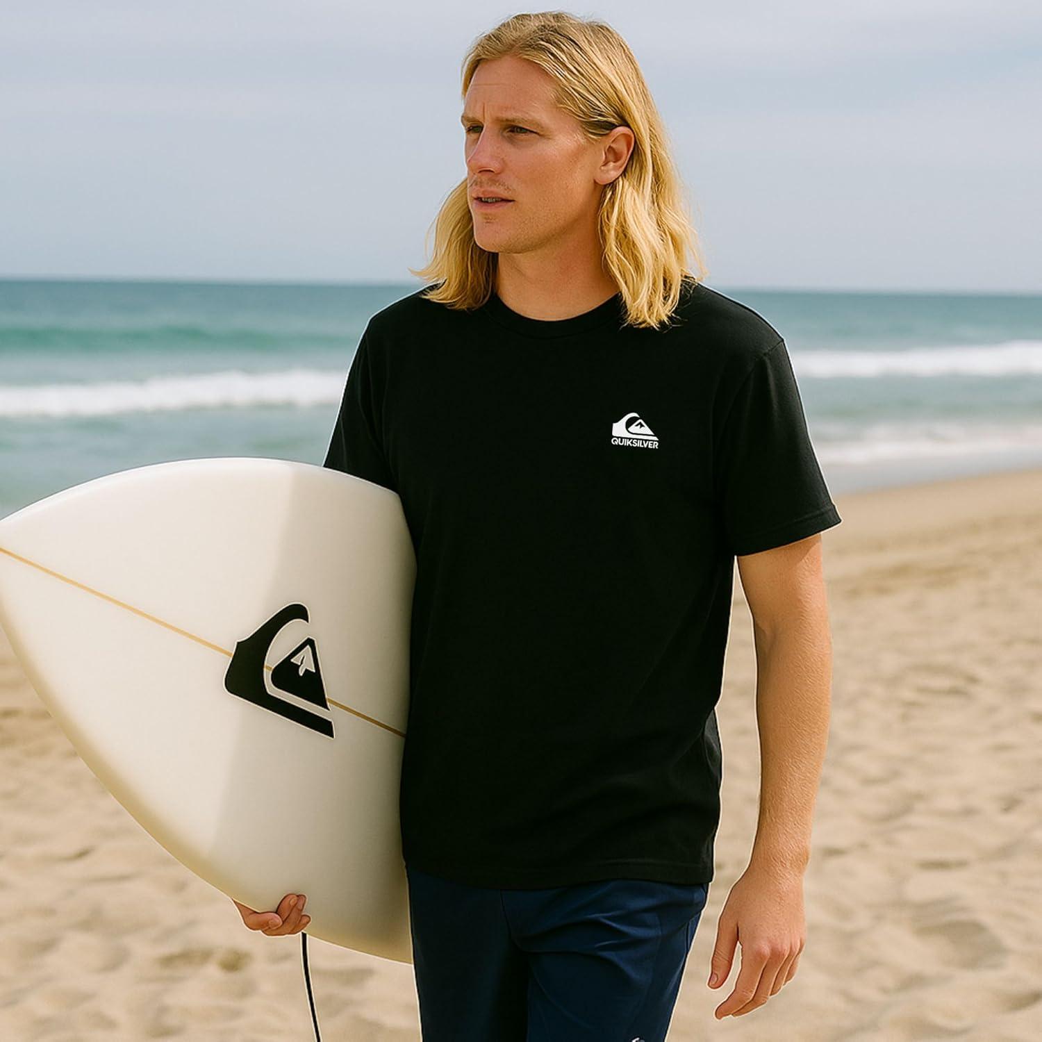 imageQuiksilver Big and Tall TShirts for Men  Mens Short Sleeve Cotton Crewneck TeeGranite Gray